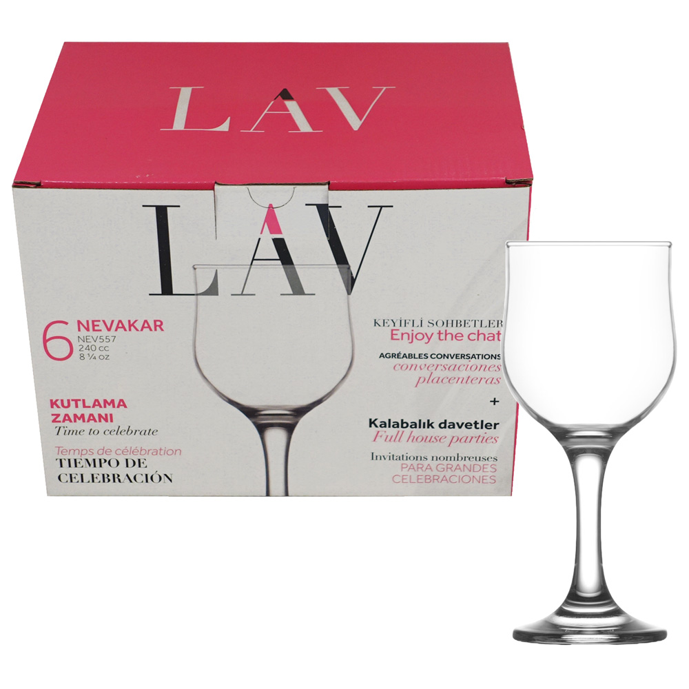Pack x 6 copas NEVAKAR» vino 240 cc «