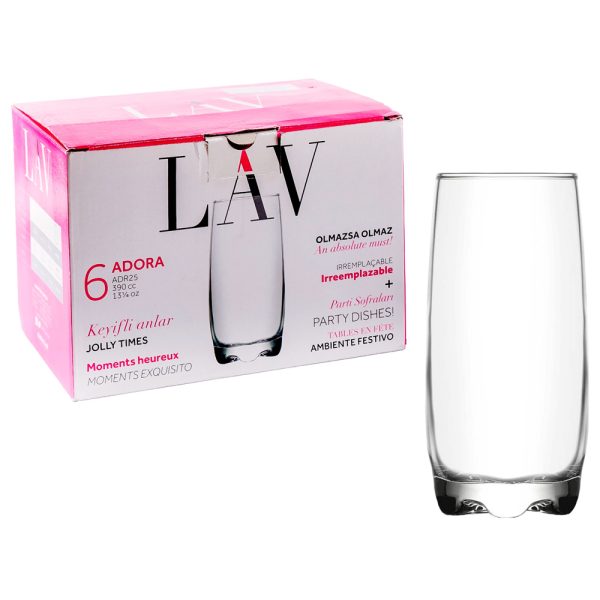 37068-1.jpg pack 6 vasos ADORA t/l 370 cc apx - Imagen 1