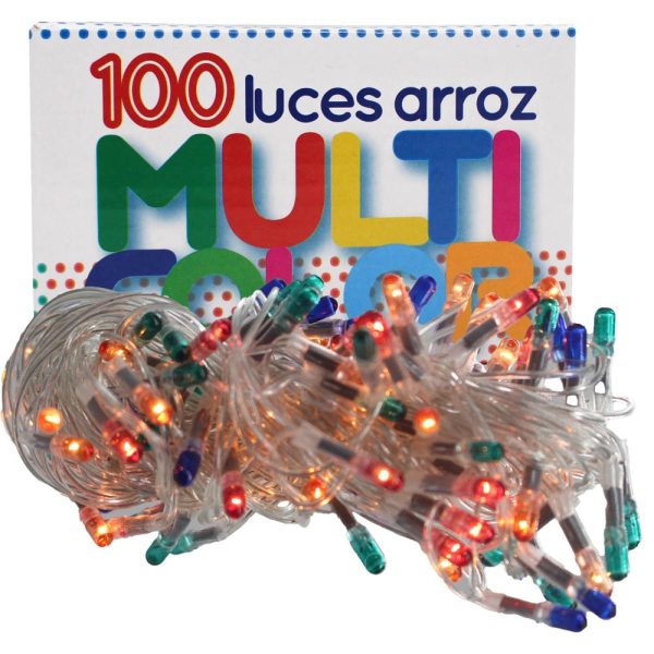 100L arroz multicolor- cable transparente - Imagen 1