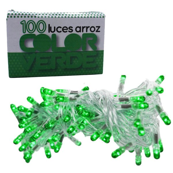 100L arroz verde- cable transparente - Imagen 1