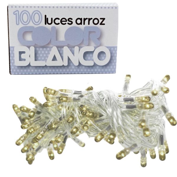 100L arroz blanca cálida- cable transparente - Imagen 1